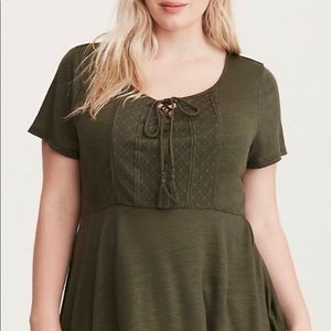 Torrid Crochet Peplum Tee